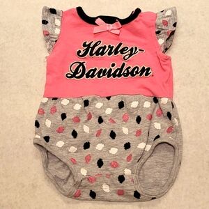 Harley Davidson polka dot onesie/bodysuit